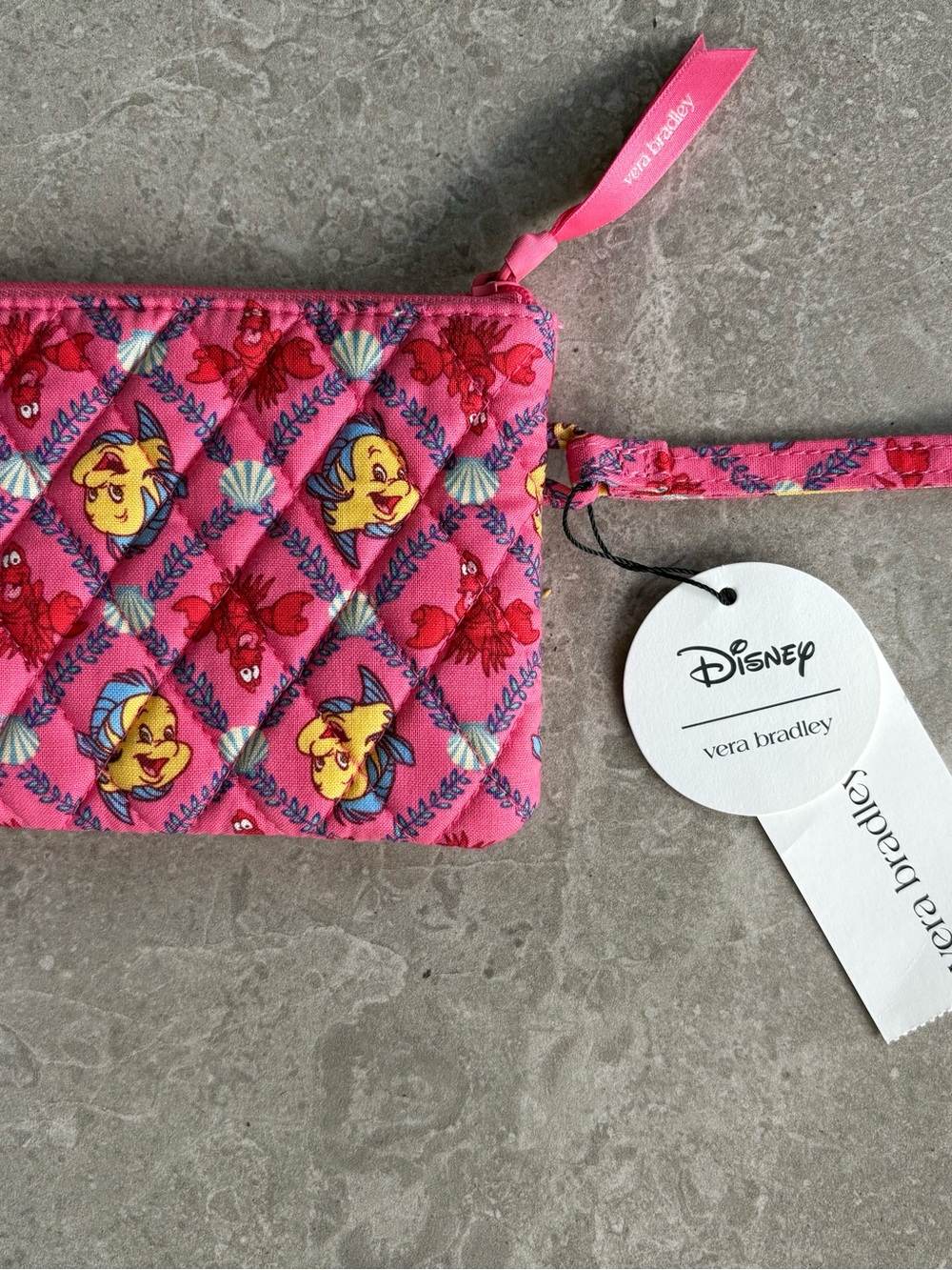 Vera Bradley Disney Ariel’s Pink Lagoon Ditsy Wristlet - Picture 6 of 7